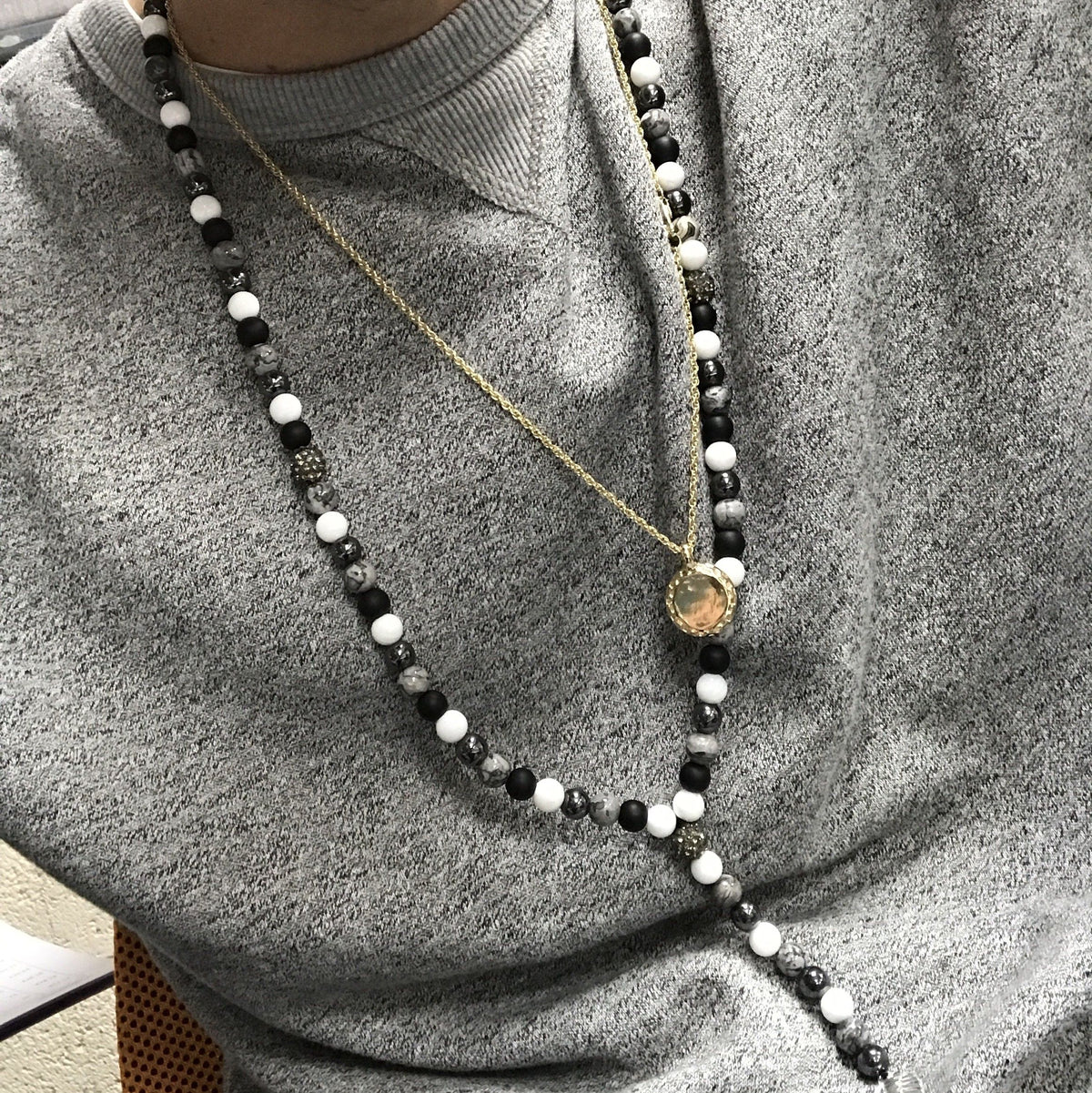  Ala de angel / collar de piedras preciosas