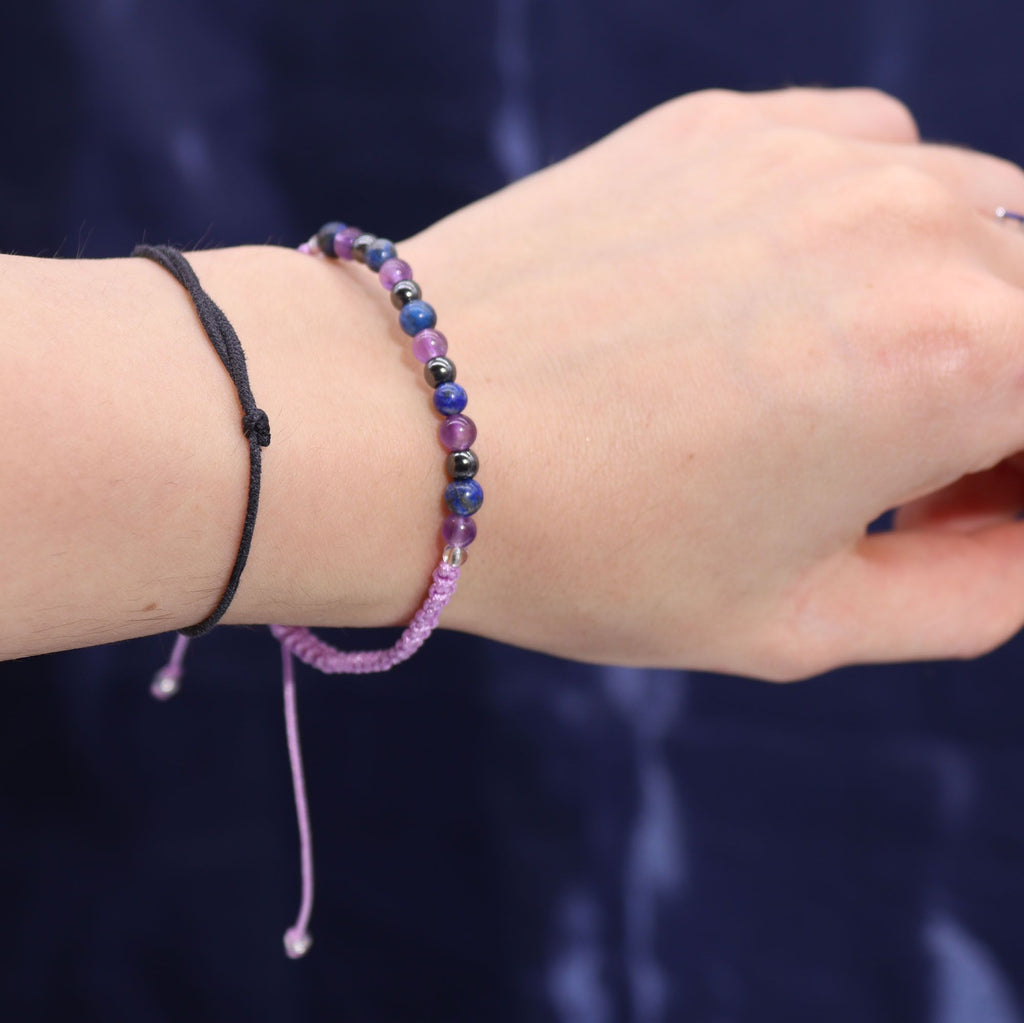 Vela de cristal del zodiaco con pulsera de piedras preciosas - Aquarious