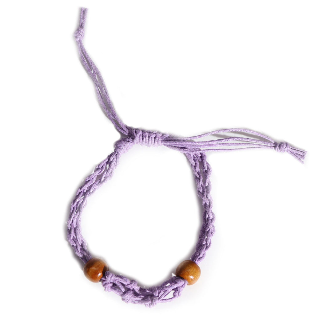 Pulsera de Macrame para Piedras Preciosas 20-28cm - Purpura