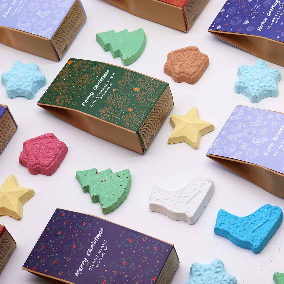 paquete de regalo de bombas de baño navideñas Star