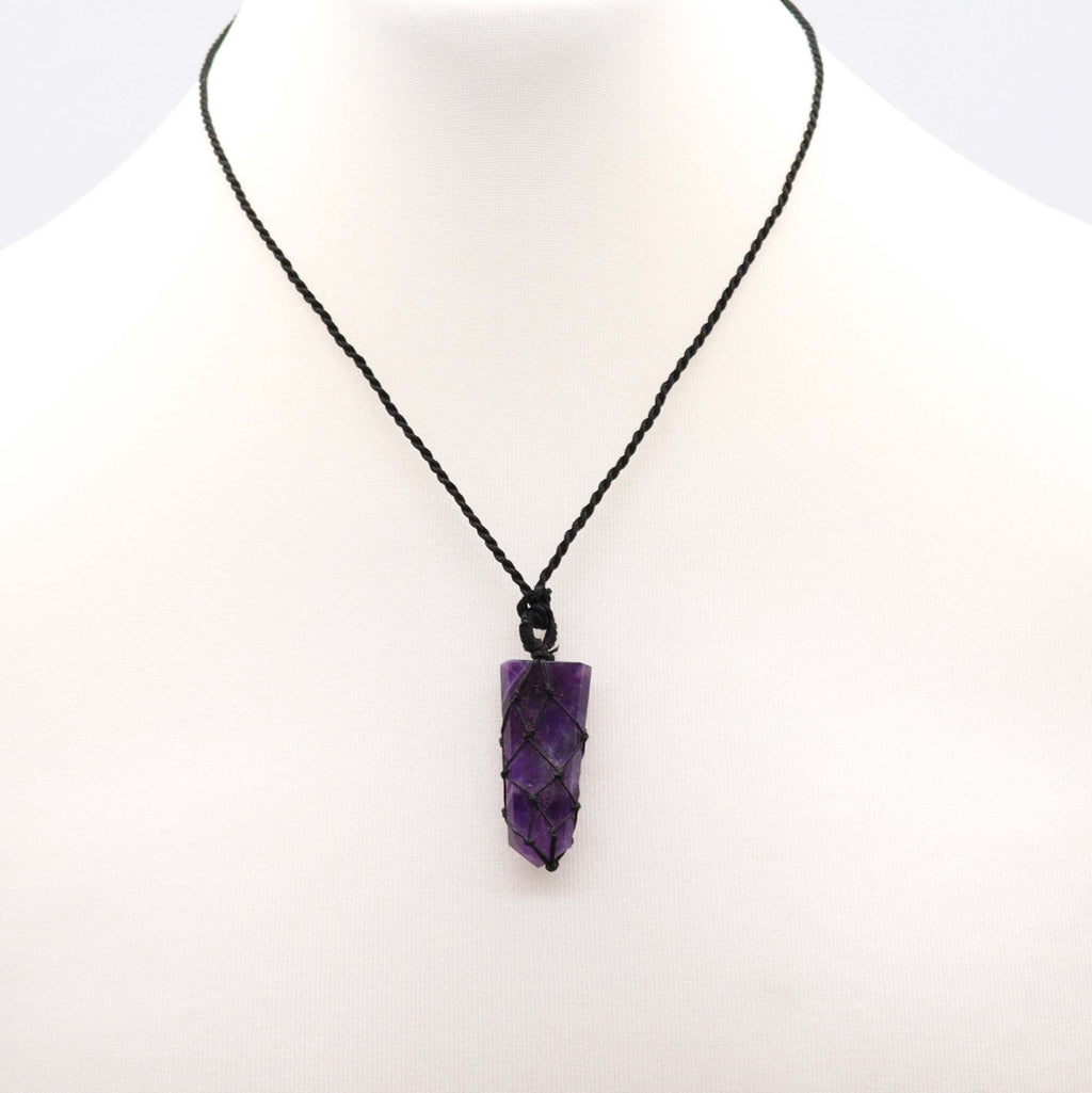 Colgante de punta plana con Piedras Preciosas - Amatista
