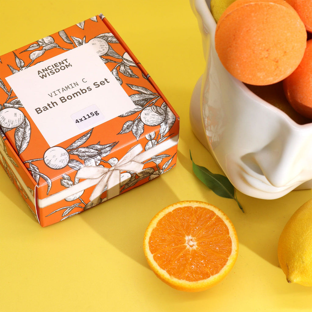Set de 4 Bombas de Baño de Vitamina C - Aromaterapia