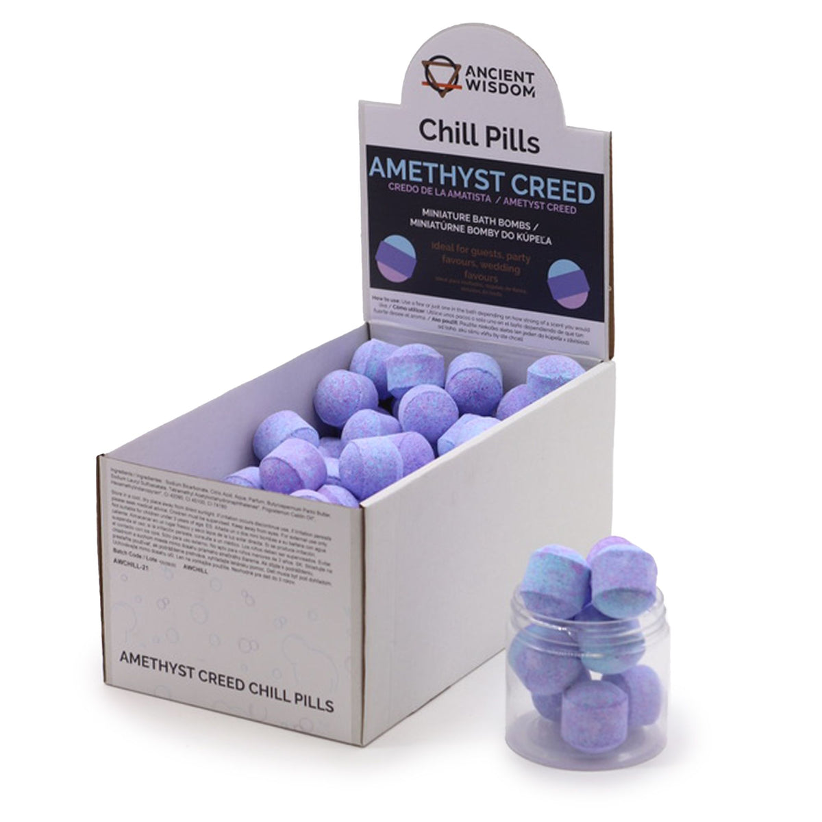 Caja de 1,3 kg de Mini Bombitas Relajantes – Amethyst Creed