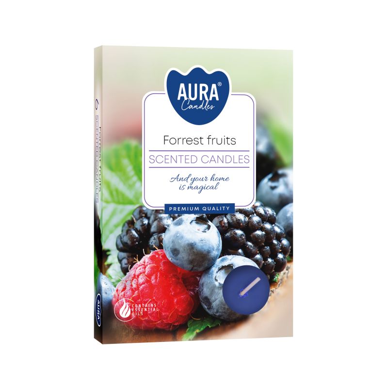 1x Set de 6 Velas de Té Perfumadas - Frutas del Bosque