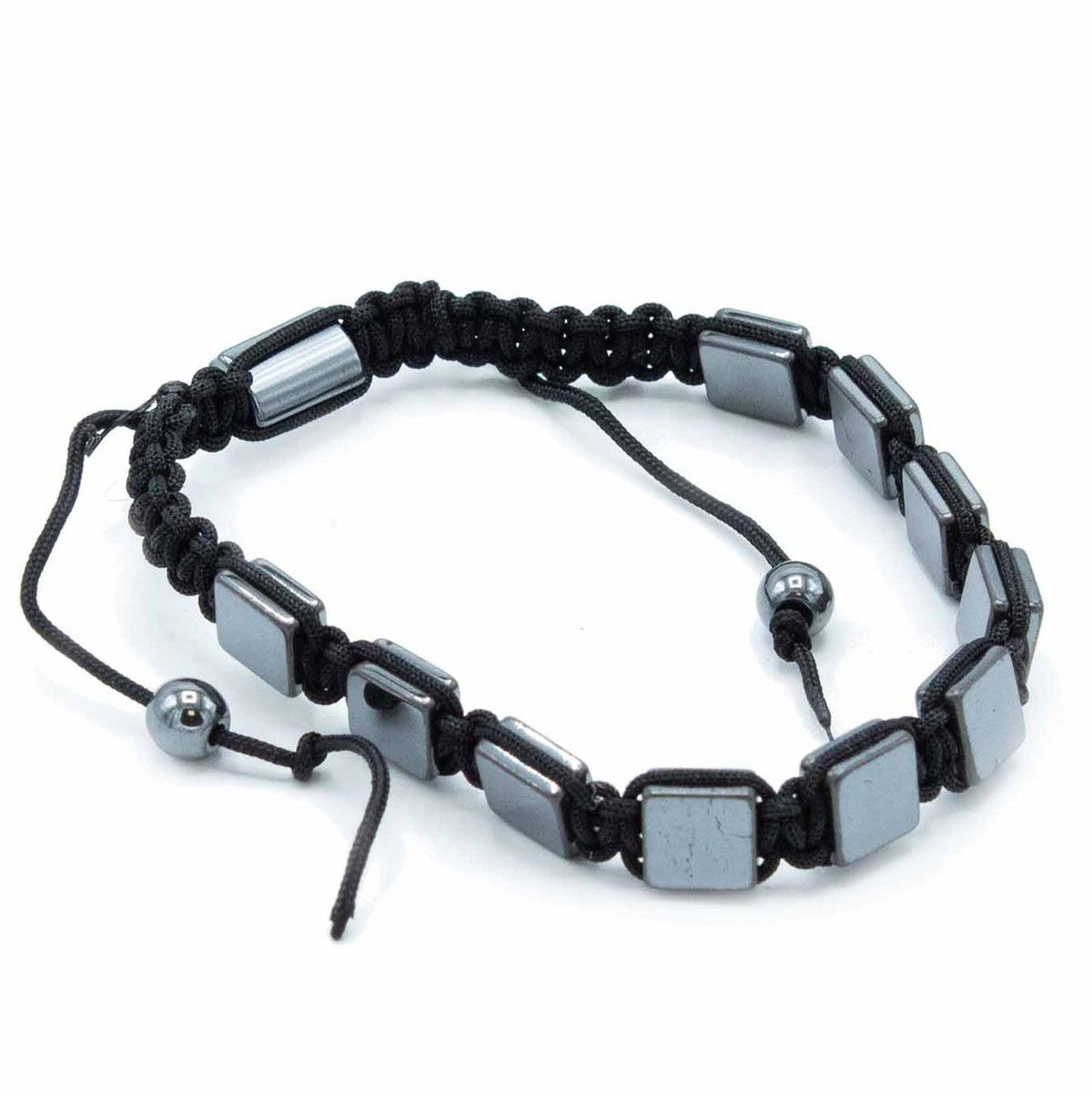 Pulsera Magnética Shamballa de Hematita -  Cubos planos