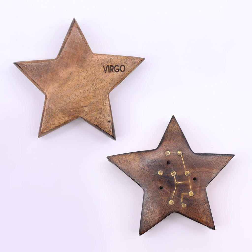 Quemador de incienso con signos del zodíaco de latón grabado - Estrella