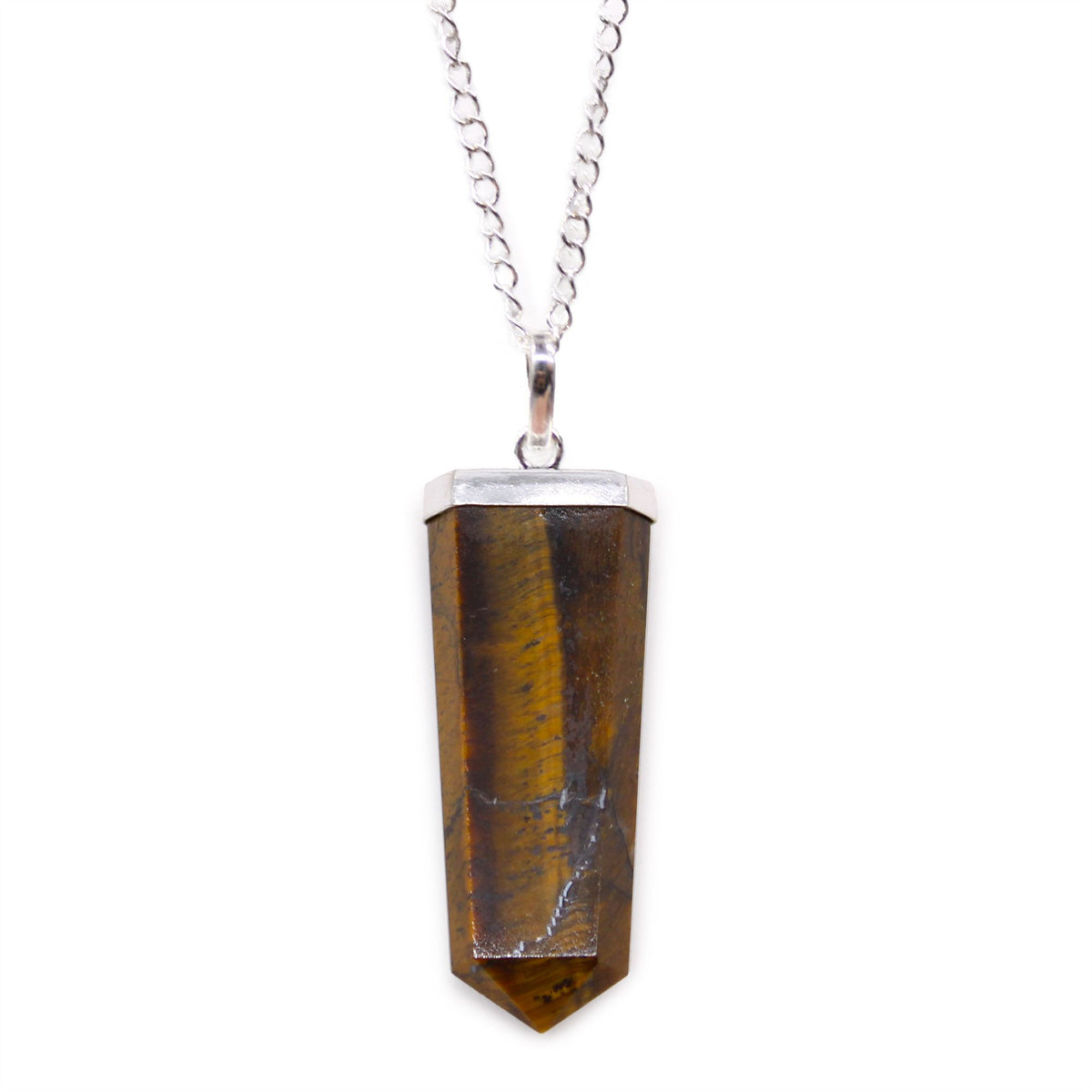 Colgante plano de piedras preciosas - Ojo de tigre