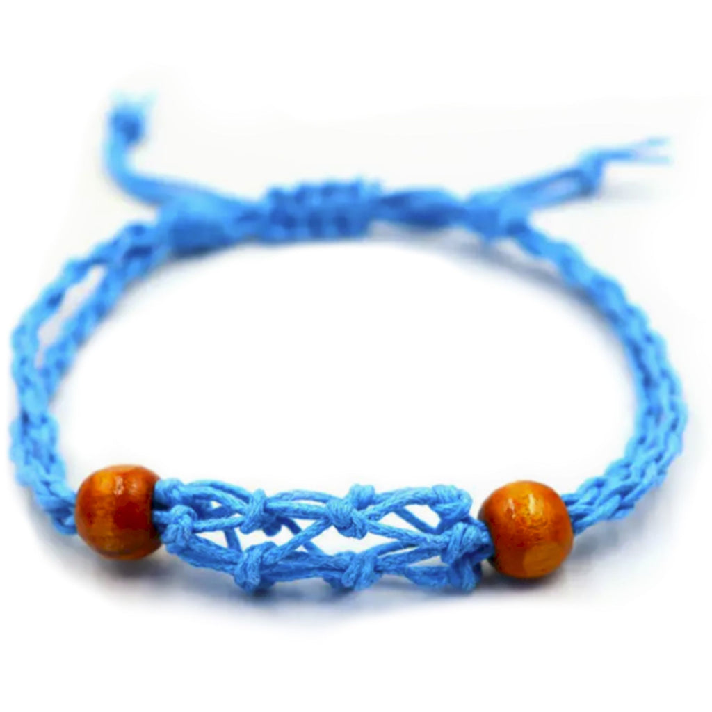 Pulsera de Macrame para Piedras Preciosas 20-28cm- Azul