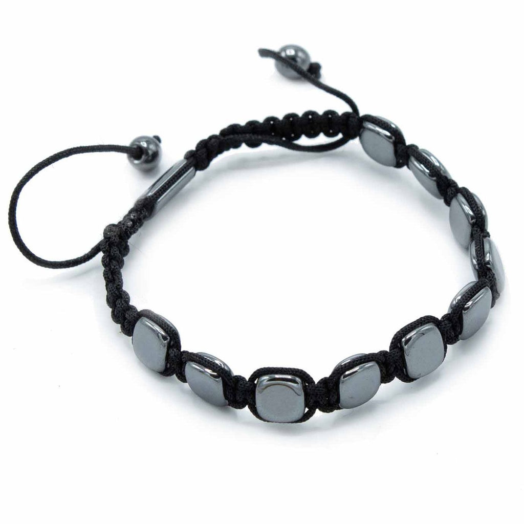 Pulsera Magnética Shamballa de Hematita -  Esquinas Redondeadas