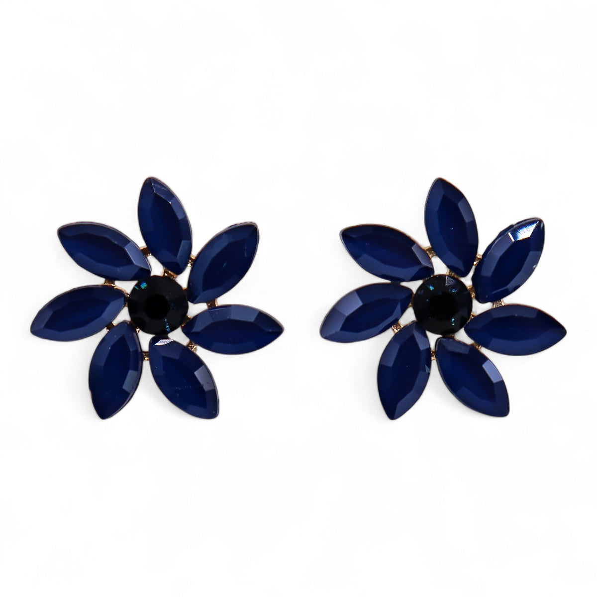 Pendientes de Cristal Vintage - Flores - Azul