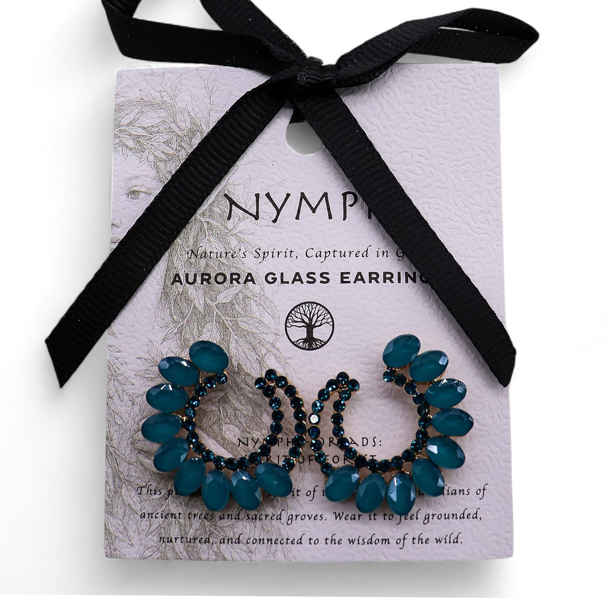 Pendientes de Cristal Vintage - Aro - Verde Turquesa