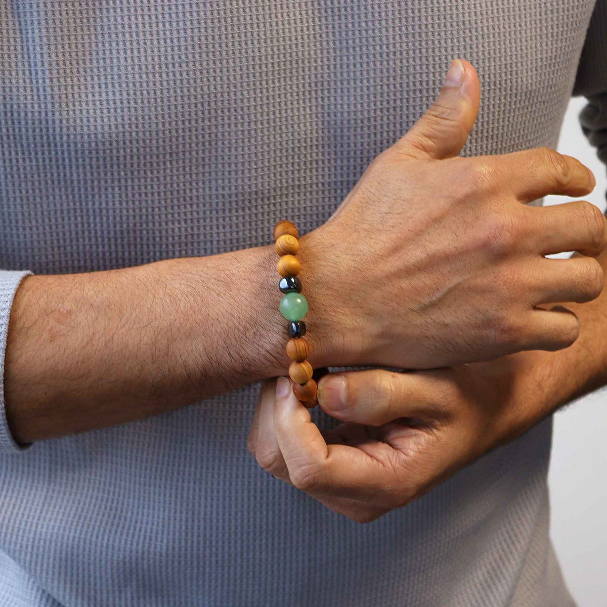 Pulsera de Cedro - Chakra Sacro - Aventurina Verde