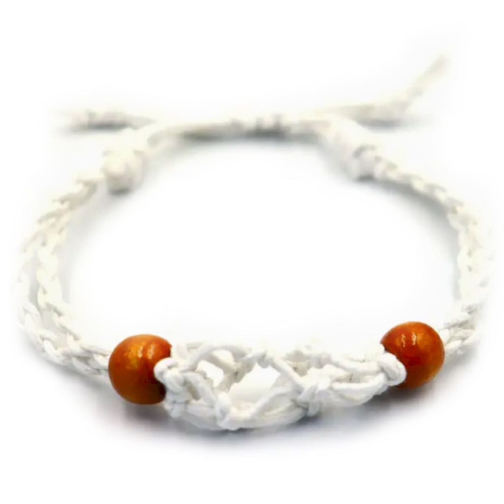 Pulsera de Macrame para Piedras Preciosas 20-28cm - Blanco