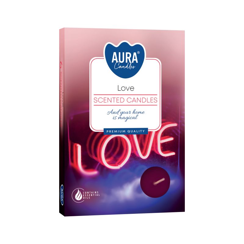 1x Set de 6 Velas de Té Perfumadas - Amor