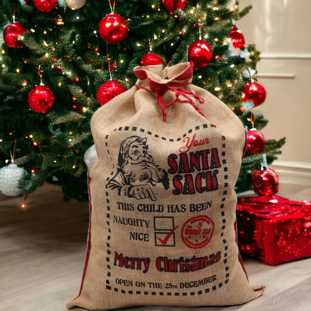 Sacos de yute Santa - ¡Este niño ha sido... bueno!